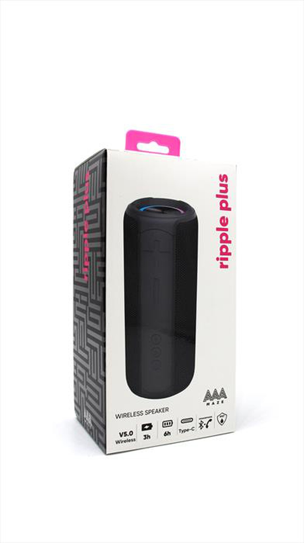 AAAMAZE Speaker Bluetooth Wireless IPX7 Ripple Plus 6H True Wireless Nero - immagine 4