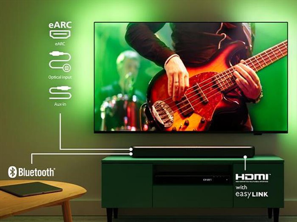 Philips Soundbar 2.0 Dolby Digital Plus Bluetooth 120 W Nero - immagine 3